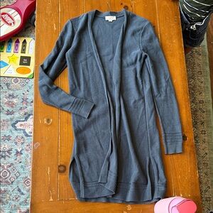Women's Dusty Blue Open Front Cardigan Sweater